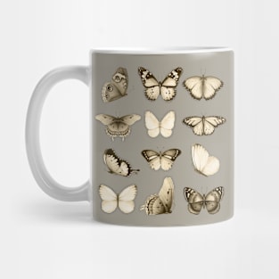 Vintage Black & Cream Butterfly Pattern Mug